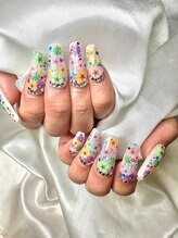 ナナズネイル 魚町店(NANA’sNail)/押し花いっぱいカラフル