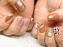 アネラ(ANELA)/ニュアンスちぐはぐネイル