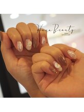 ハナビューティ アシヤ(Hana Beauty Ashiya)/ブラウン可愛いクリアネイル♪