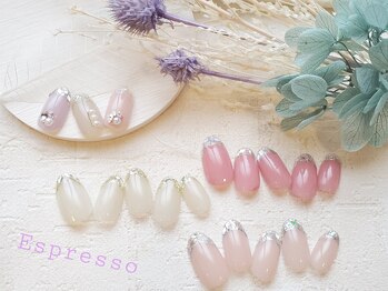 エスプレッソ アイビューティーアンドネイル 新百合ヶ丘店(Espresso)/ガラスフレンチネイル　フレンチ