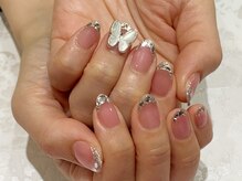 ネイルズアリー 立川店(Nails ally)/ガラスフレンチ×バタフライ×夏