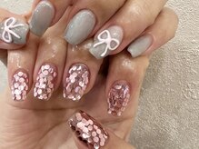 アイネイルズ 天神今泉店(I-nails)/【sana.i】ちぐはぐリボン