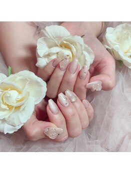 ブライダルネイル×ローズ