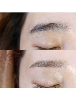 ヘアメイクアンクの写真/【他店では出来ない『間引きスタイリング』】剛毛眉毛からふんわり眉毛に変身♪骨格分析で理想の美眉に!!