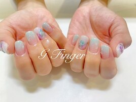 爽やかブルーシェルネイル♪