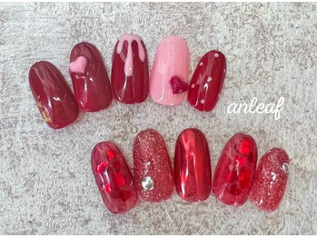 アンリーフ高田馬場店(an leaf)/バレンタインネイルはあとねいる