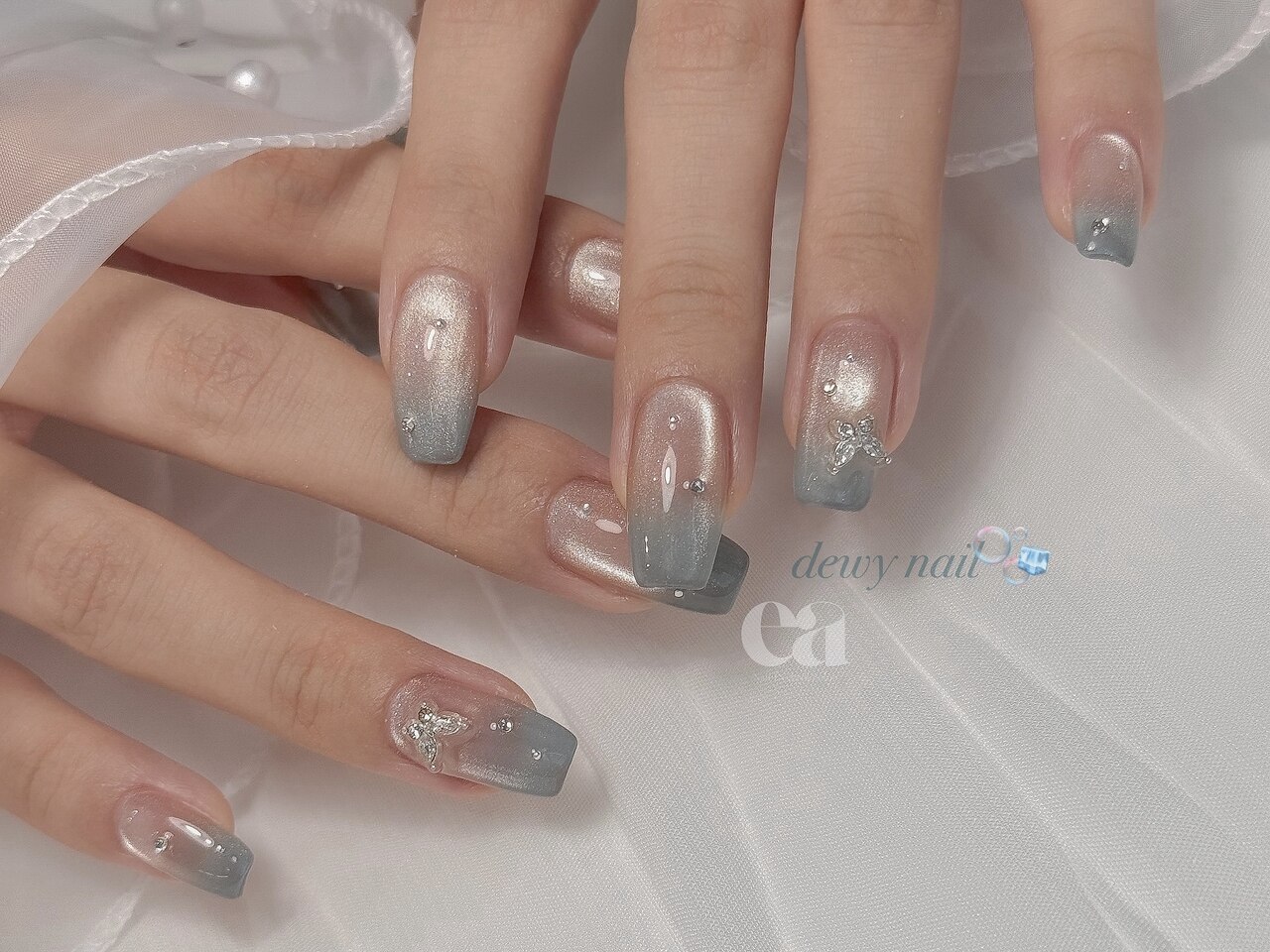 ネイルチップ ワンホン 桃 水滴 フラッフィー