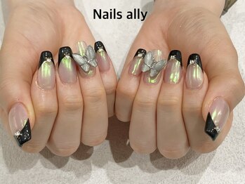 ネイルズアリー 立川店(Nails ally)/スカルプ×フレンチ×バタフライ