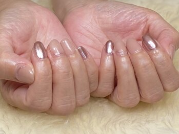 ピンクミラーネイル