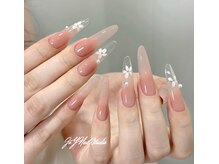 ジョイネイルスタジオ 高田馬場(JoY Nail Studio)/長さだしワンカラー+アート4本