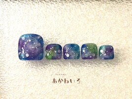 夏色　ギャラクシーフットネイル