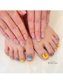 ピンクネイル×プリンセスフット