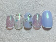 ネイルビート(NAIL BEAT)/オーロラネイル　フラワーネイル