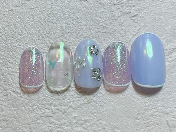 ネイルビート(NAIL BEAT)/オーロラネイル フラワーネイル