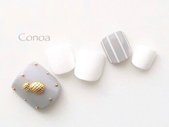 コノア(conoa)/ストライプパイナップルネイル