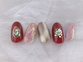定額¥9000　秋冬ボルドーネイル