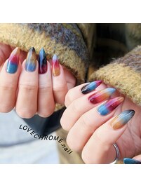 カラフル横グラデネイル