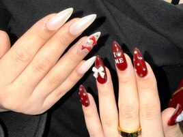 バレンタインネイル