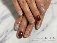 ネイルアトリエルカ(nail atelier LUCA)/R-151 秋っぽぷっくりフラワー