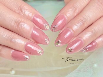 トラストネイル 垂水(TRUST NAIL)/ワンカラー 爪先ラメ