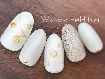 ウィスタリアフィールドネイル MONAD店(WISTARIA FIELD)/雪の結晶　ホワイトネイル