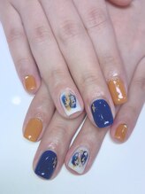 フェアリー(Fairy)/秋ネイル！ネイビー×キャメル色