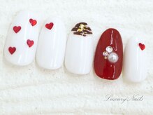 ラグジュアリーネイルズ アカバネ(Luxury Nails Akabane)/ホワイト*バレンタイン