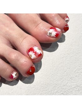 デュオ(duo)/フラワーフットネイル