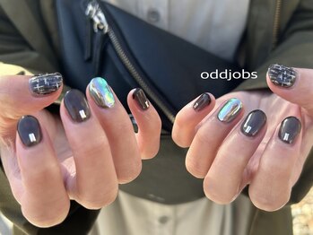 オッドジョブス ネイルアンドアイラッシュ 府中店(odd jobs Nail & Eyelash)/【パラジェル】ツイードネイル