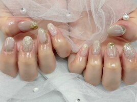 ニュアンスネイル　透明感カラー