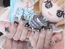 モカ 京橋(moca)/【Akari】千鳥柄ネイル