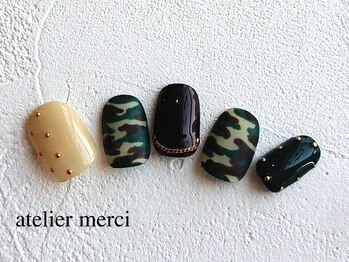 アトリエ メルシー 代々木(atelier merci)/アーミー柄ネイル