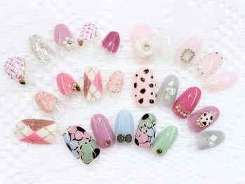 ネイルコレクション ピンク(Nail Collection Pink)/アーガイル：ツイード：カメリア