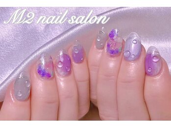 エムズ ネイルサロン(M2)/水滴アジサイネイル