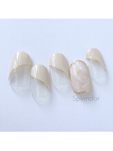 ネイルサロン スプレンダー(Splendor)/フレンチ×ストーンマーブル