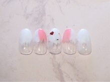 ネイルサロン エムズ(Nail Salon M's)/ピンクの塗りかけバレンタイン風