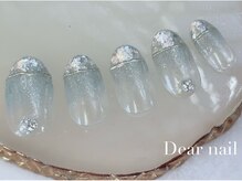 ディア ネイル(Dear nail)/水色×ホロフレンチ