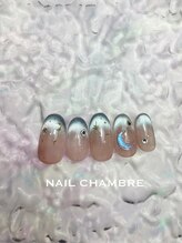 ネイル シャンブル(nail CHAMBRE)/マグネットフレンチ＆月アート