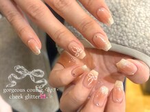 エマネイル プラスキハクヤ 肥後橋店(EmaNail+KIHAKUYA)/チーク×リボン