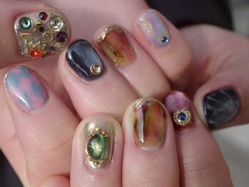 ネイル アトリエ コモード(nail atelier Comodo)/推し活ネイル[蒸気の煌めき]