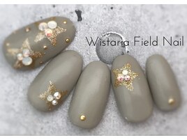 グレージュ　星　アートネイル