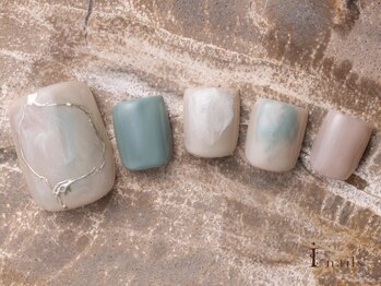 アイネイルズ 吉祥寺店(I nails)/くすみブルーフットネイル