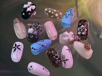 ジェミーネイル エビス(Jemiy nail ebisu)の写真/最先端なトレンドデザインが定額コースに豊富に登場！持ち込みよりお得に♪ trend L course 10480YEN☆