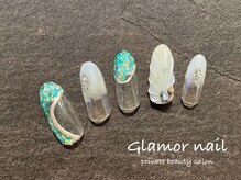 グラマーネイル(Glamor nail)/3Dシェル×ラメアート