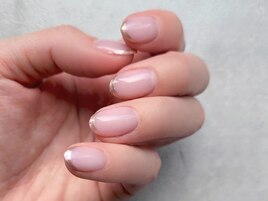 シンプルミラーフレンチネイル