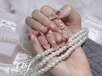 アミュレット 天王寺店(amulet)/赤ネイル