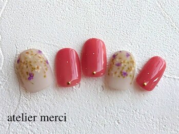 アトリエ メルシー 代々木(atelier merci)/ドライフラワーネイル