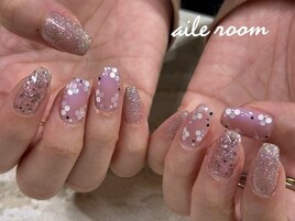 ピンク ホロフラワー