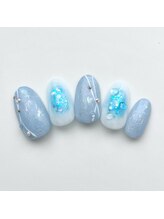 アルセア 上野御徒町店(Alcea)/しずく　チークネイル　ブルー