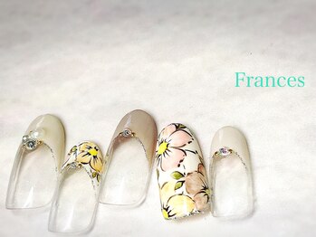 フランセス(Frances)/手描きくすみカラーお花